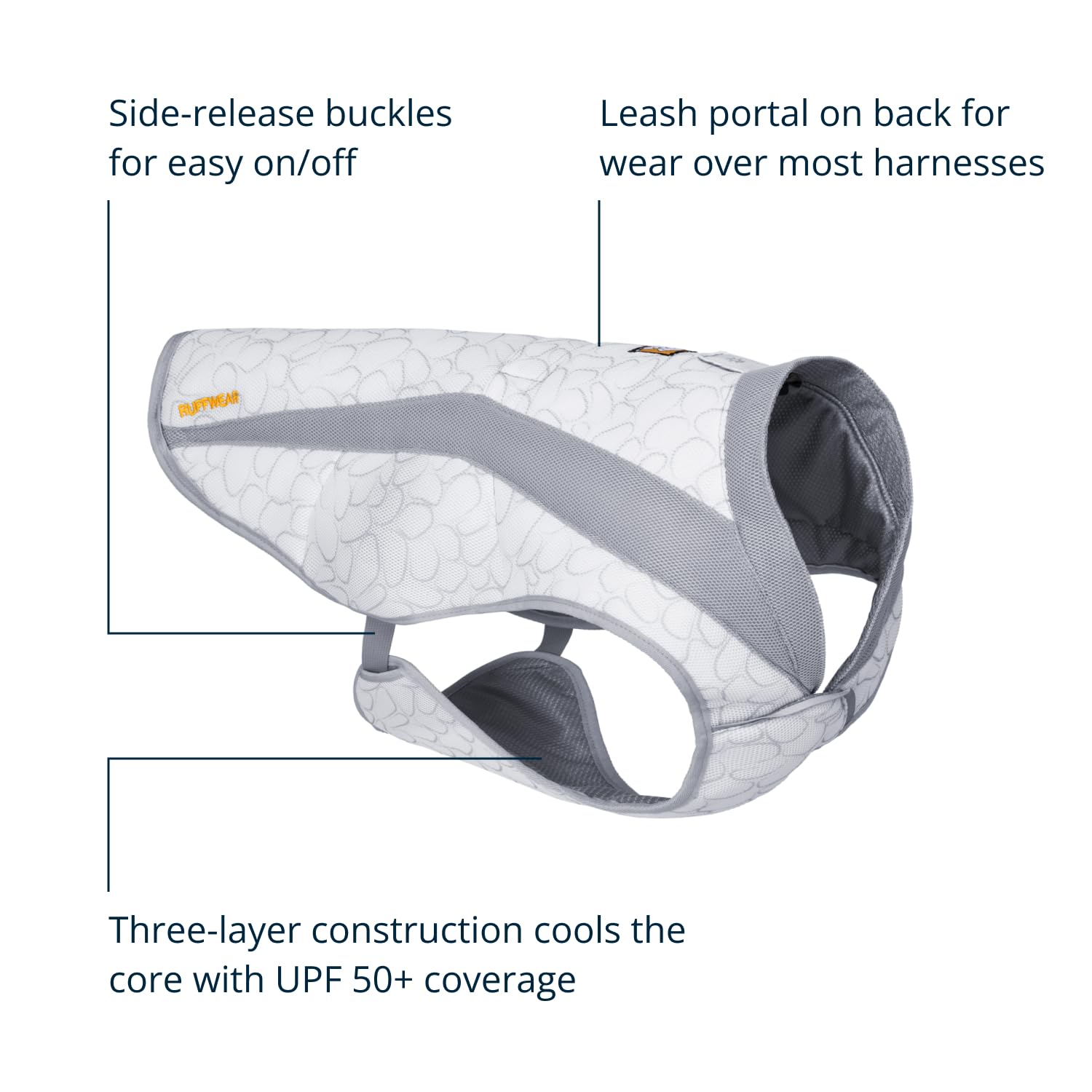 Ruffwear, Swamp Cooler Dog Vest, Evaporative Cooling For Hot Weather, Compatible With Most Harnesses, Graphite Gray, Xx-Small