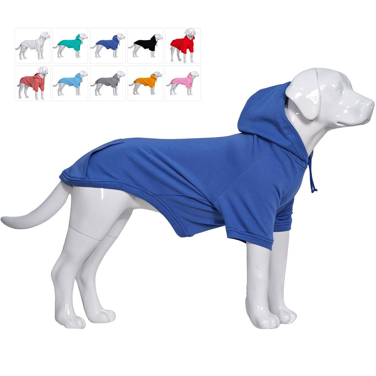 Lovelonglong Blank Basic Hoodie Sweatshirt For Dogs 100% Cotton Fits Small Medium Dachshund Large Dog Royle Blue 3Xl