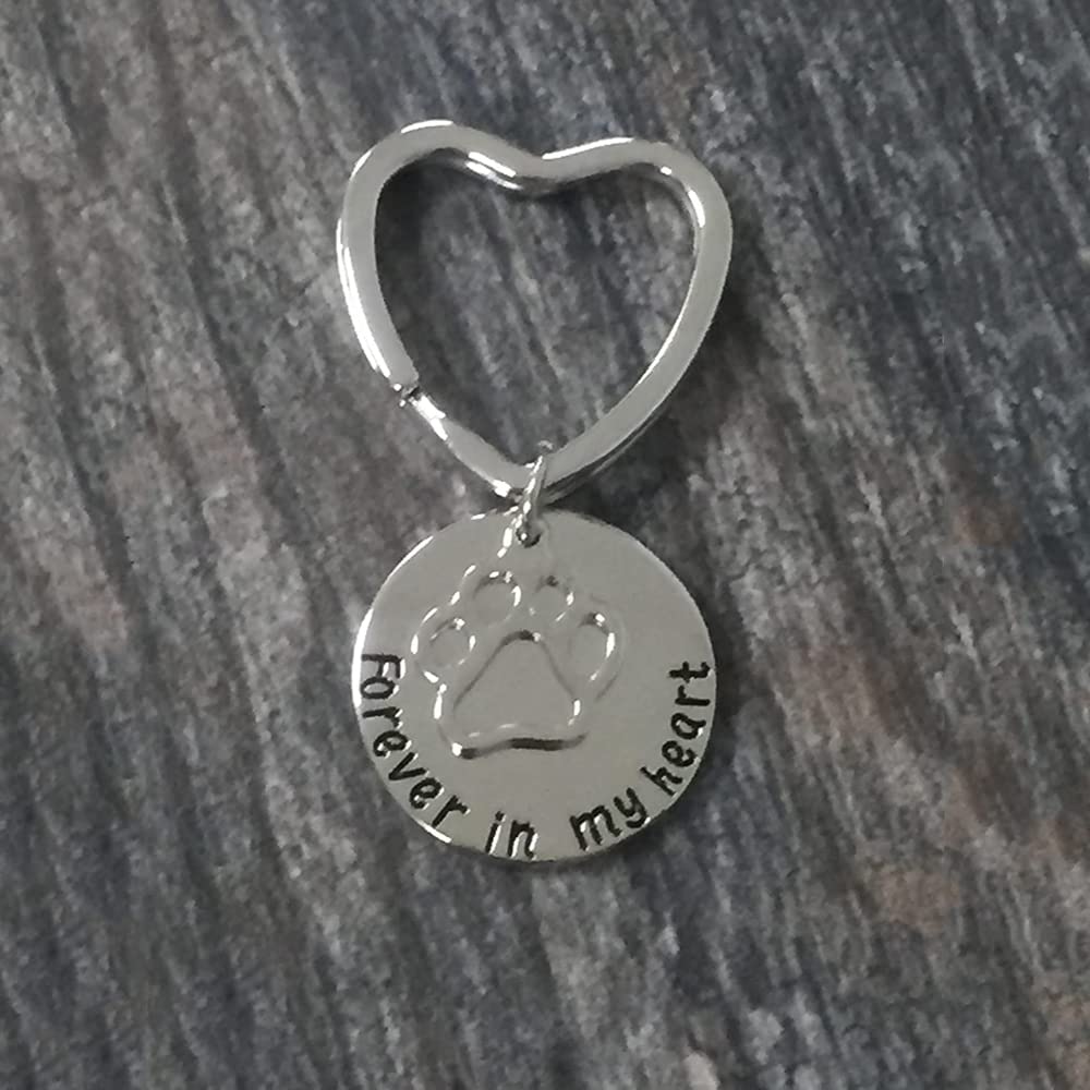 Infinity Collection Pet Memorial Jewelry | Charm Paw Print Keychain | Forever In My Heart | Best Gift For Pet Lover And Pet Owner | Dog Memorial Keychain