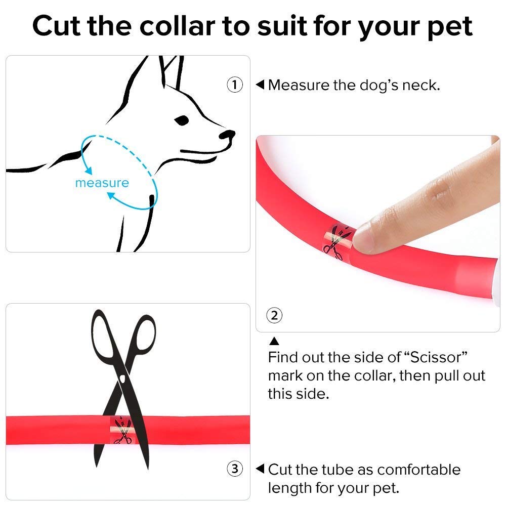 Higo Light Up Dog Collars - Rechargeable Lightweight Glowing Puppy Collar, Silicone Lighted Pet Collar Lights For Night Walking (Red)