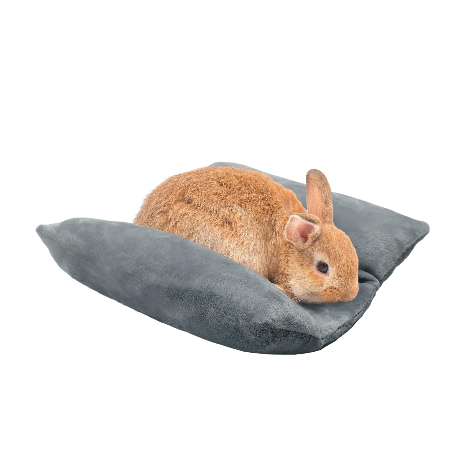 Mewtogo 13 X 14In Rabbit Bed, Thickened Soft Bunny Snuggle Concave Bed, Cuddle Cushion Plush Mat With Cotton Lounger Pillows, Sm