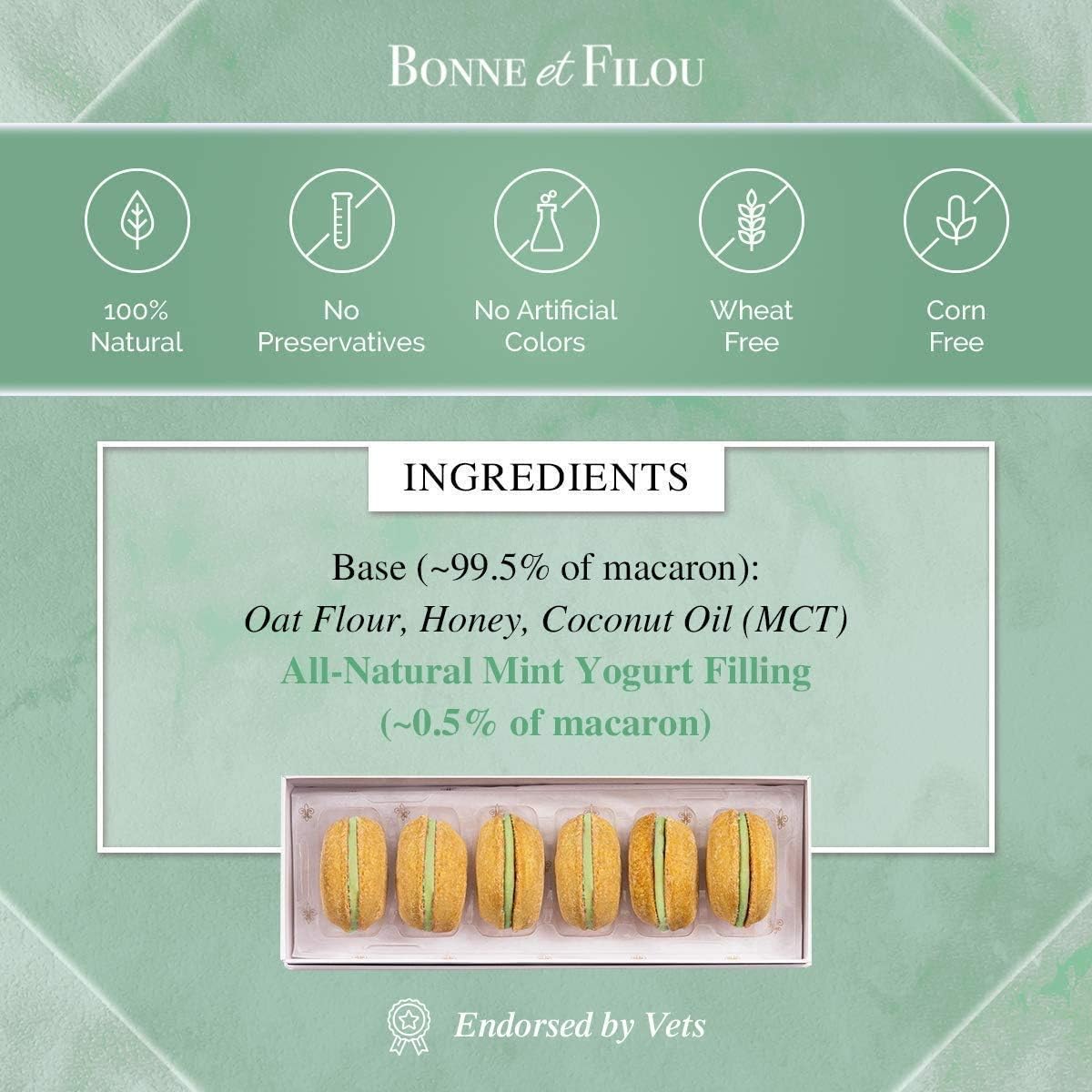 Bonne et Filou Dog Treats Birthday Cupcakes, Dog Birthday Gift for Medium to Large Breed - Gourmet Macaron Cakes, 18 Count Bulk