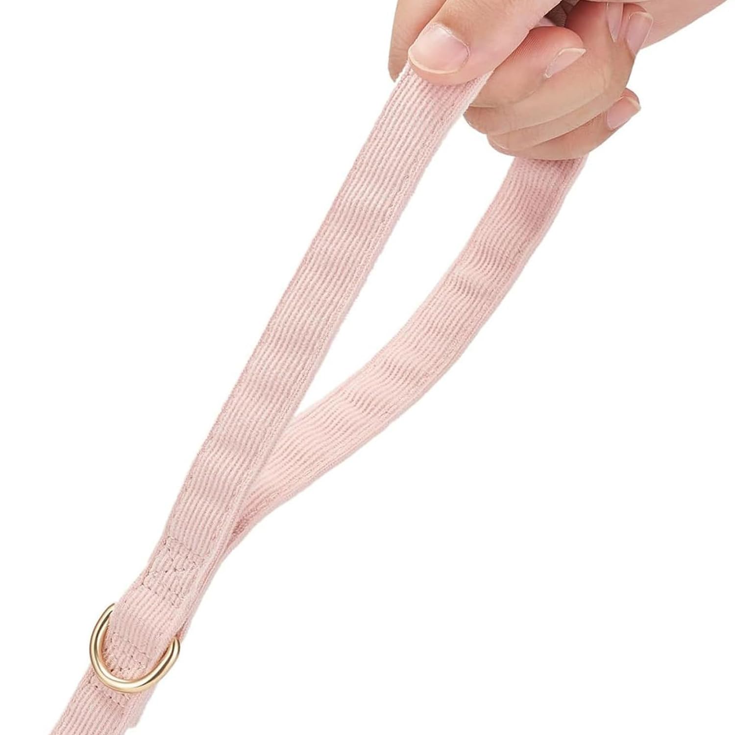 Petiry Soft Corduroy Fibric Dog Leash, 5 Feet Length Lead With Heavy Duty Rotating Hook, For Small Medium Dogs.(S,Light Pink)