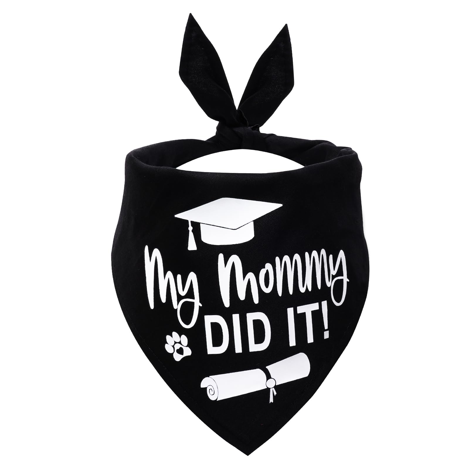 Sumersha Dog Graduation Bandana, My Mommy Did It Dog Bandana Graduation Outfit Black Dog Scarf For Small Medium Large Dogs