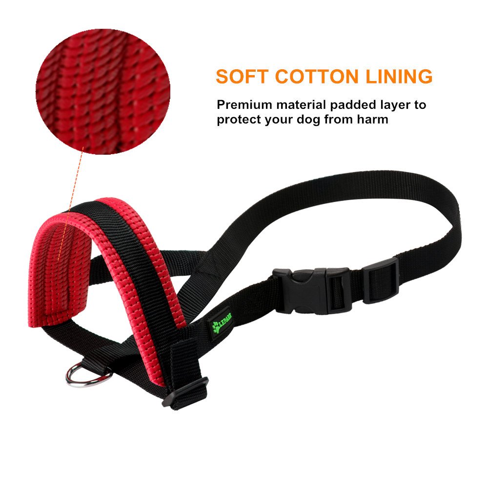 Nylon Dog Muzzle For Small,Medium,Large Dogs Prevent From Biting,Barking And Chewing,Adjustable Loop(Xxl/Red)