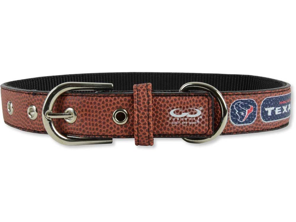 NFL Houston Texans Classic Leather Football Collar, Medium