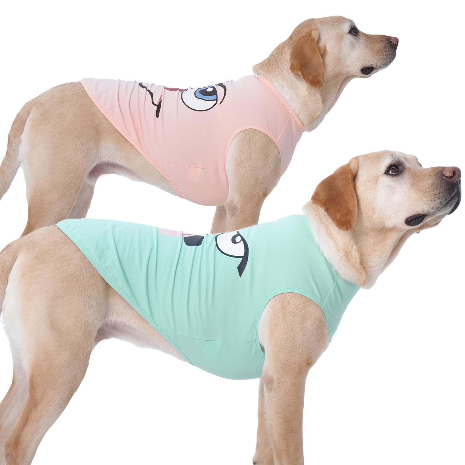 Iecoii 2 Pack Pet Tank Top Tee Sleeveless| 2X-Large|Summer Dog Clothes Apparel,Pet Funny Costume Doggy T-Shirts Clothing For Lar