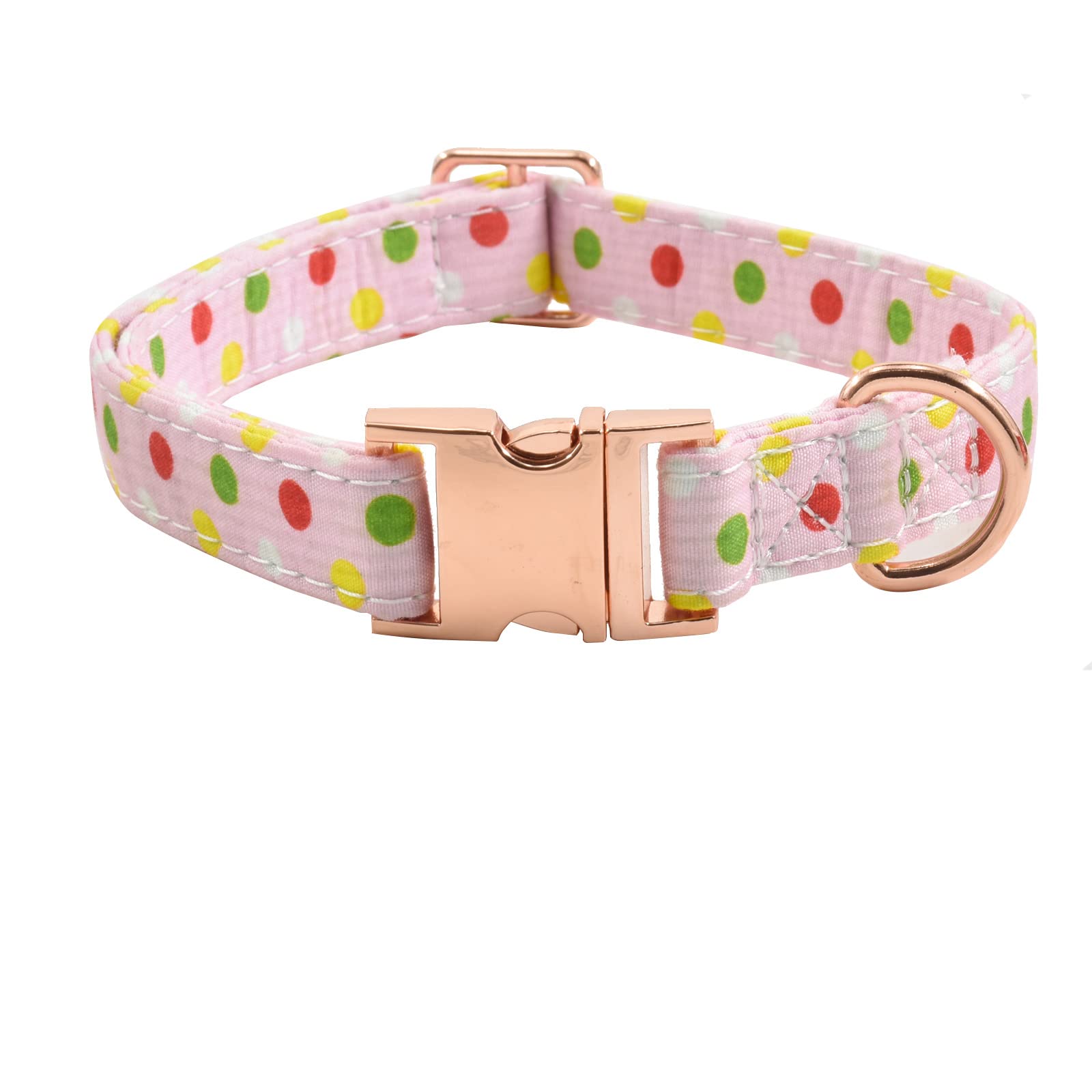 Metal Buckle Dog Collar, Durable Adjustable Dog Collar Soft For Small Medium Large Dogs (Pink Point, L(15-23In)