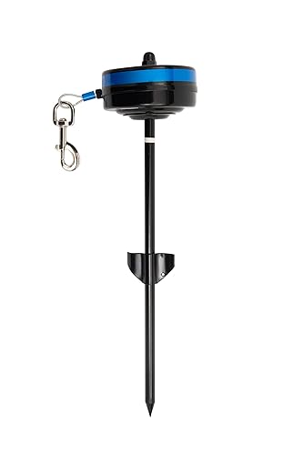Lixit Bracket Mount and Stake Retractable Leash Tie Outs for Dogs (Stake, Medium)