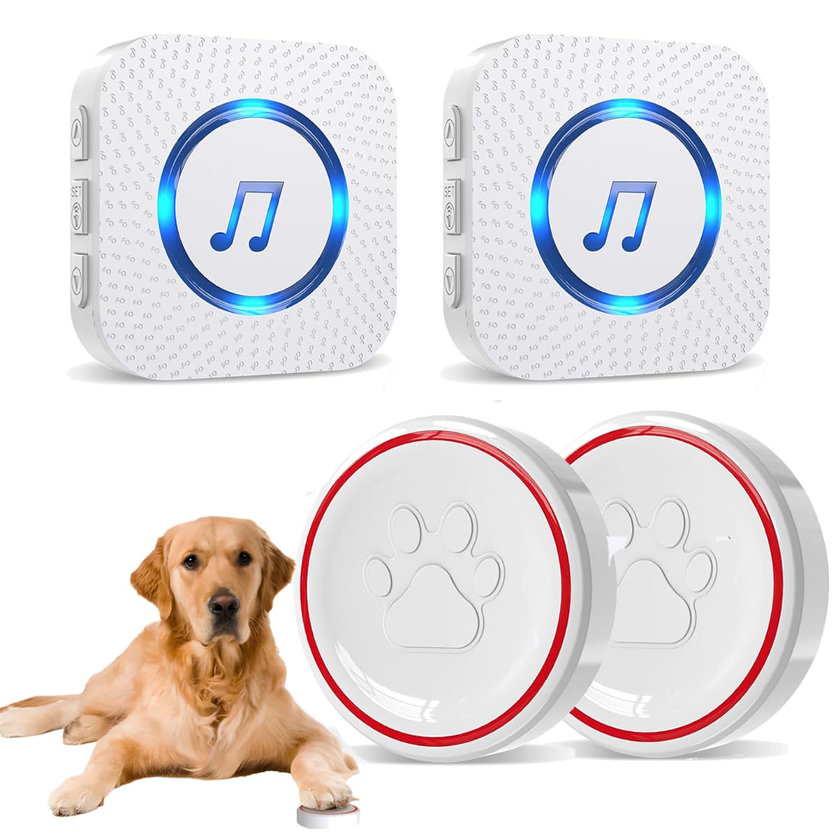 Chunhee Dog Doorbells For Communication-Dog Door Bell Potty Training Wireless Dog Door Bell-Ip55 Waterproof Dog Potty Button