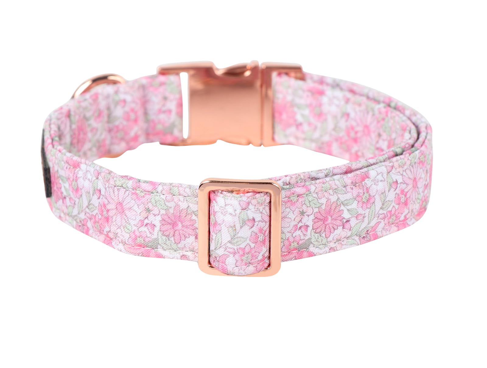 Lionet Paws Floral Dog Collar, Heavy-Duty Cute Pink Flower Collar With Metal Buckle For Male Female Puppies,Spring Pink Flower,