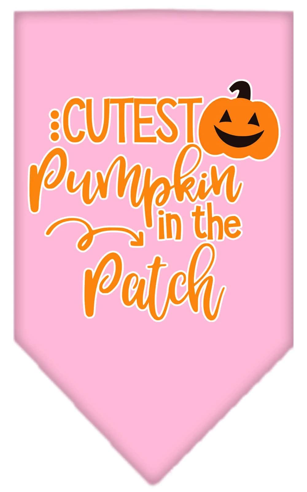 Mirage Pet Product Cutest Pumpkin in The Patch Screen Print Bandana Light Pink Large