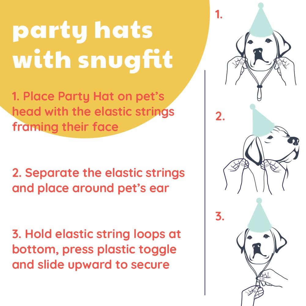 Huxley & Kent Pet Party Hat - Adjustable Large Faux Fur Birthday Hat for Dogs & Cats - Superstar Model HK55011