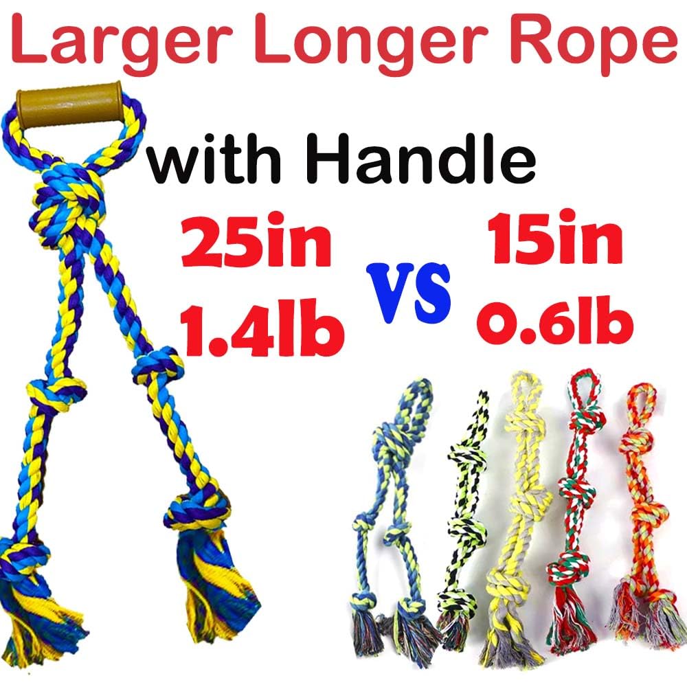 Fejapa Large Dog Rope Toys For Aggressive Chewers - Pitbull Tug Of War, Heavy Duty, Outdoor, Medium To Large Breed Dog Chew Rope