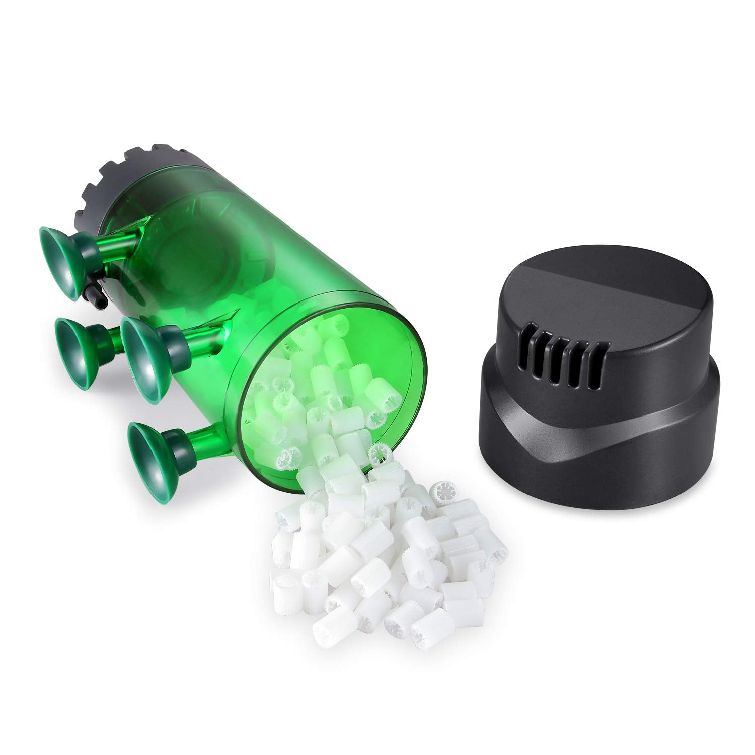 Qanvee Fluidized Moving Bed Filter Bubble Bio Media Filter For Aquarium Fish Tank With Air Stone And Sponge Filter (Lh-300)