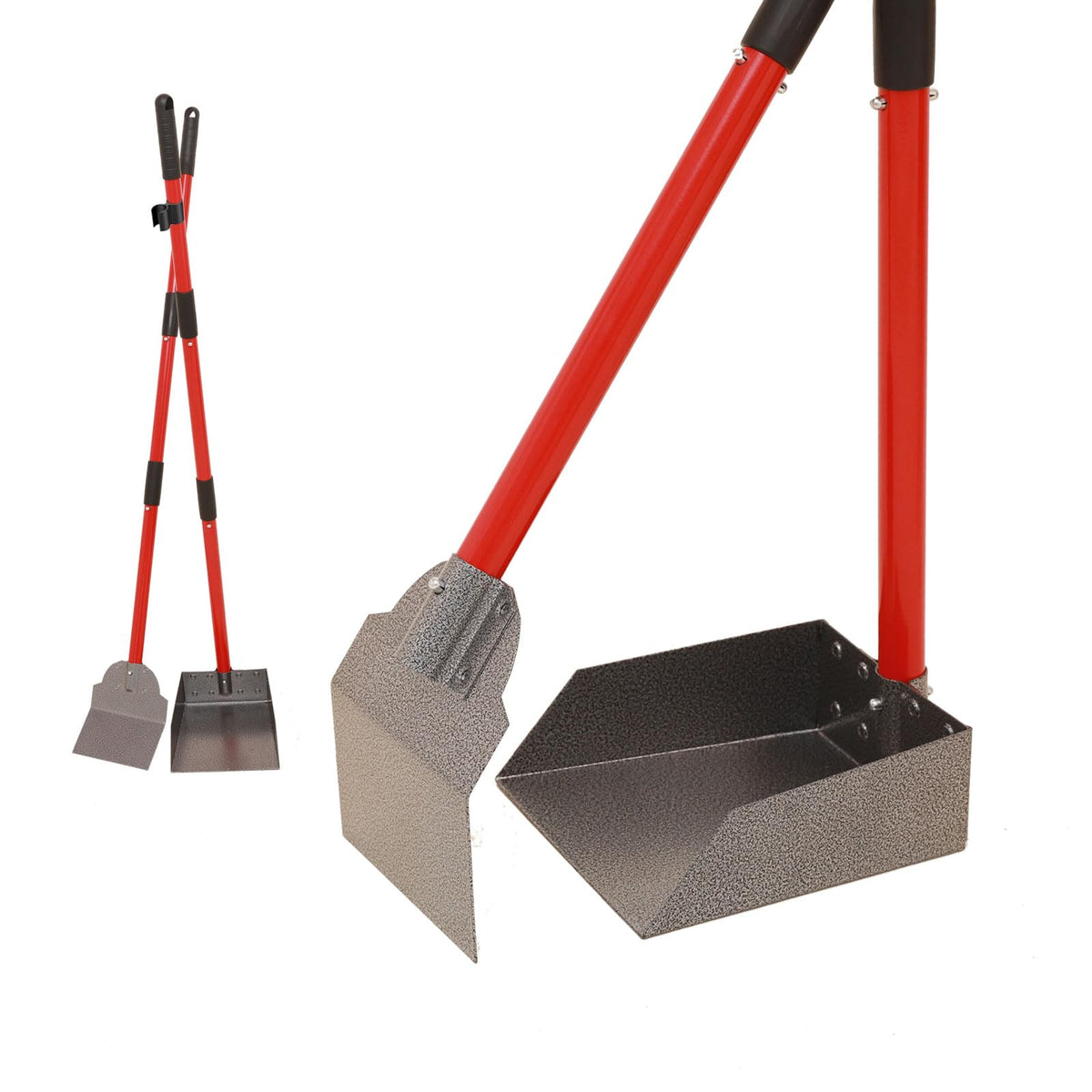 X-TECOKIT Pooper Scooper - Durable & Sturdy Spade, Tray Set with Long Handle Great for Large Small and Multi Dogs - Dog Pooper S