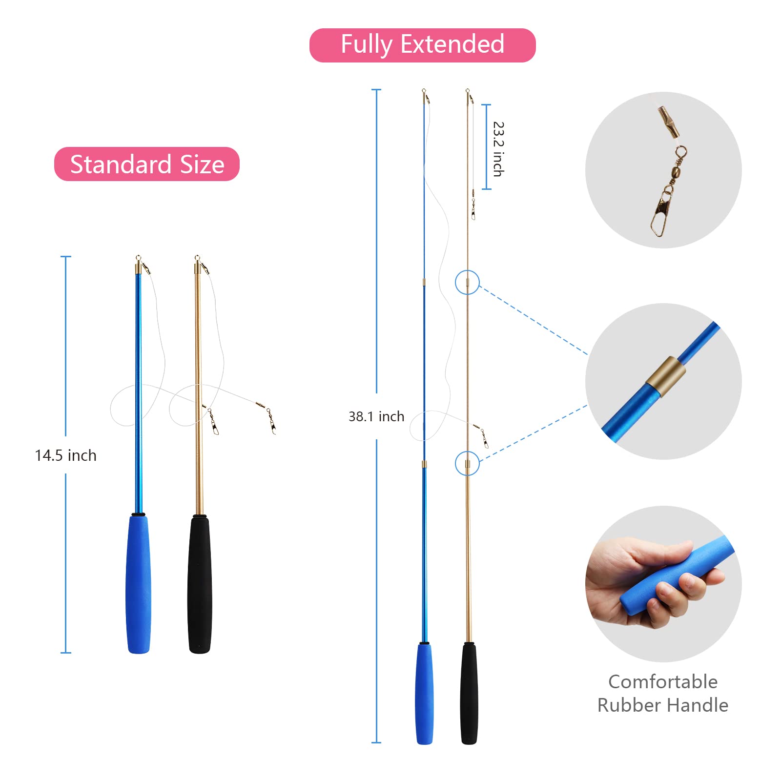 12Pcs Interactive Kitten Toys, Retractable Indoor Cat Wand Toys With Replacement Teaser, Rainbow Ribbon And Make Exercise By Sun