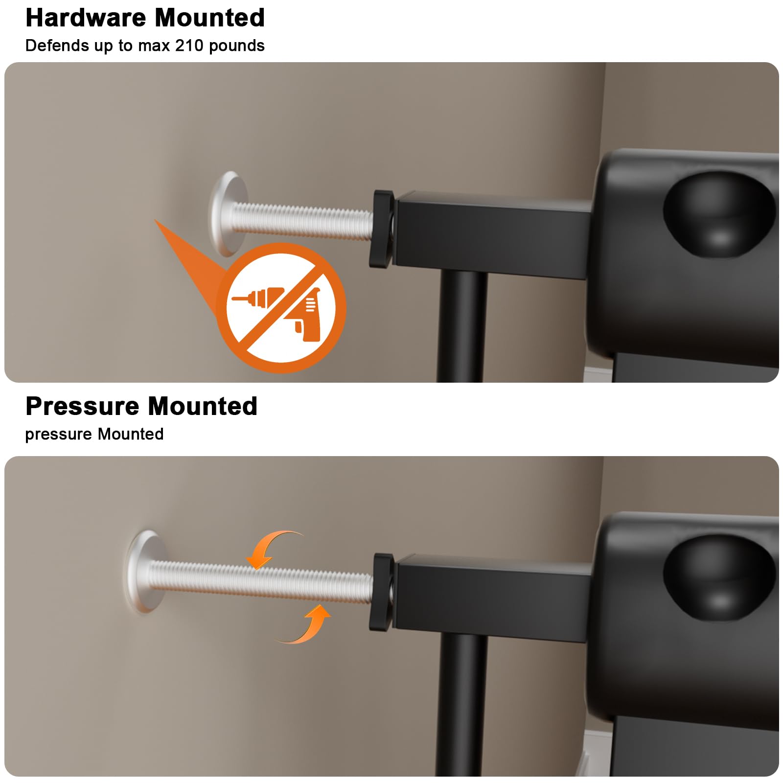 HOOEN 30 Tall Extra Wide Baby Gates 67 to 71.5 Inch Large Long Pressure Mounted Dog Gate for Doorways Stairs Child Safety Gates