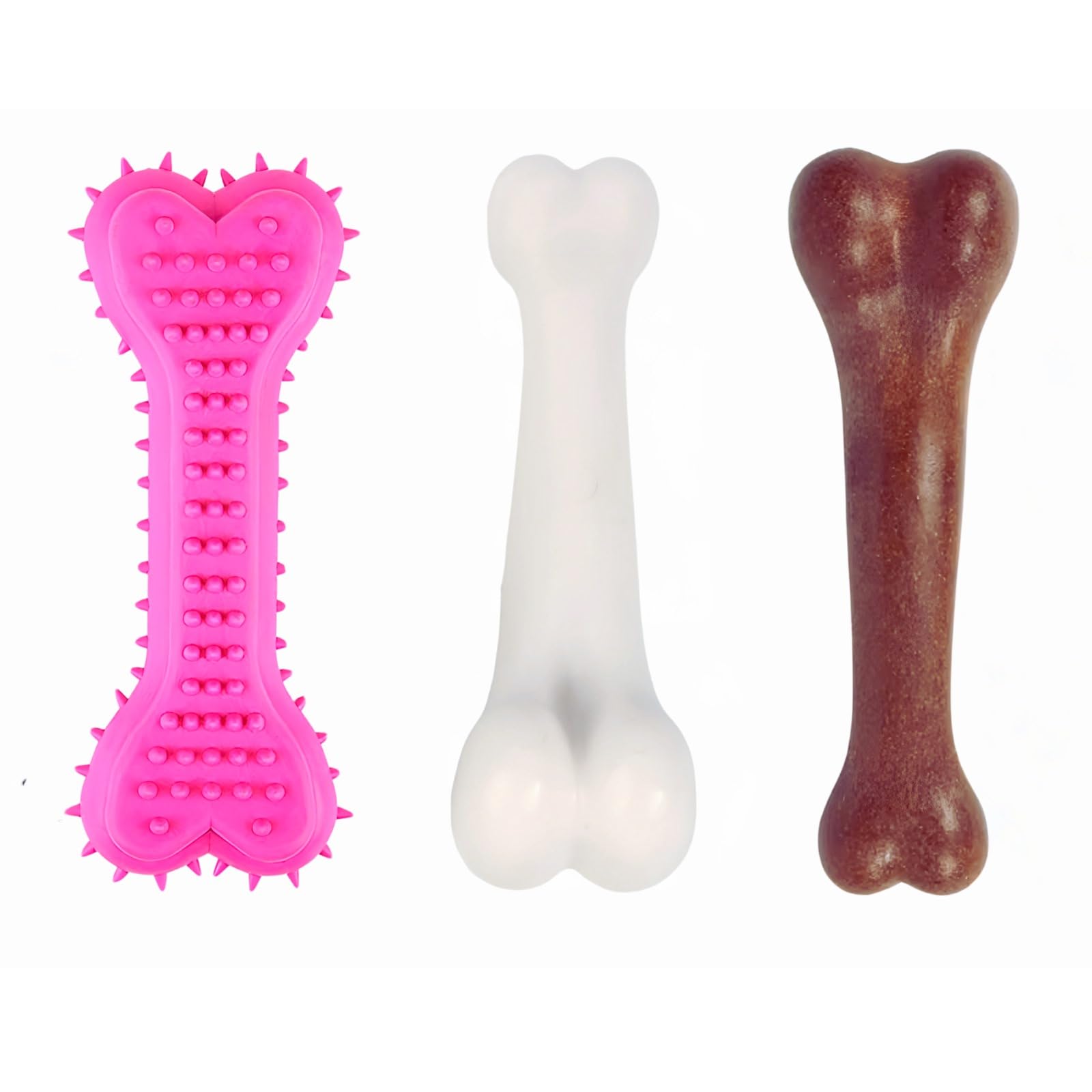 Bambinom Durable Dog Bone Chew Toy For Small Breeds, Squeaky, Puppy Chew Bone, Supports Dental Health & Teething Relief, 4.5   ,