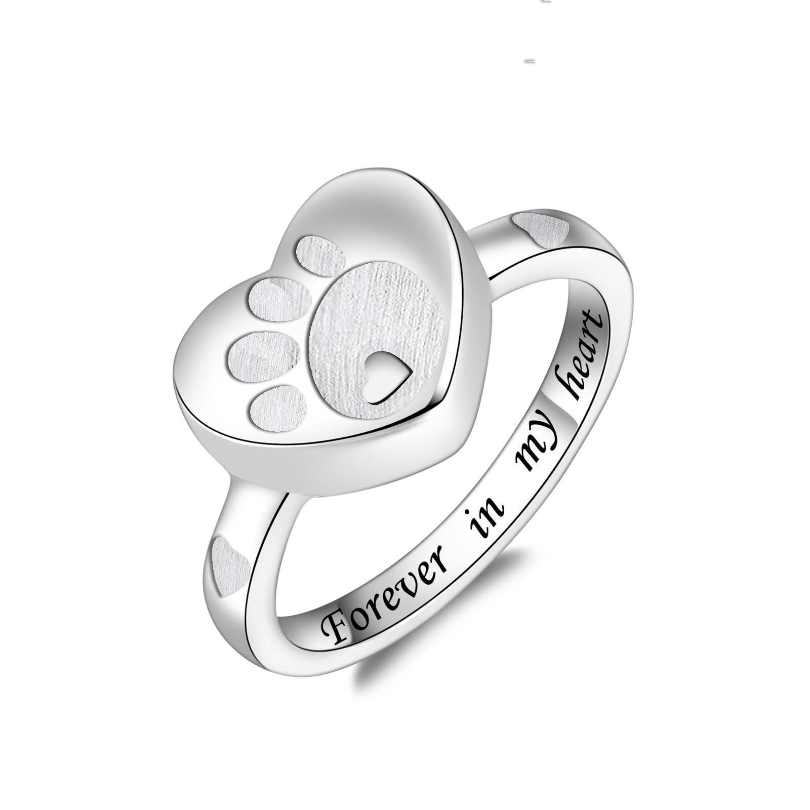 Iohupci Cremation Ring For Ashes 925 Sterling Silver Daisy Urn Ring Jewelry Keepsake Hold Loved Pets Dog Cat Ashes (8) (Silver, 