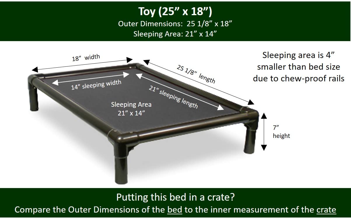 Kuranda Chewproof Dog Bed - Walnut PVC - 25'' x 18'' - Cordura Nylon - Smoke
