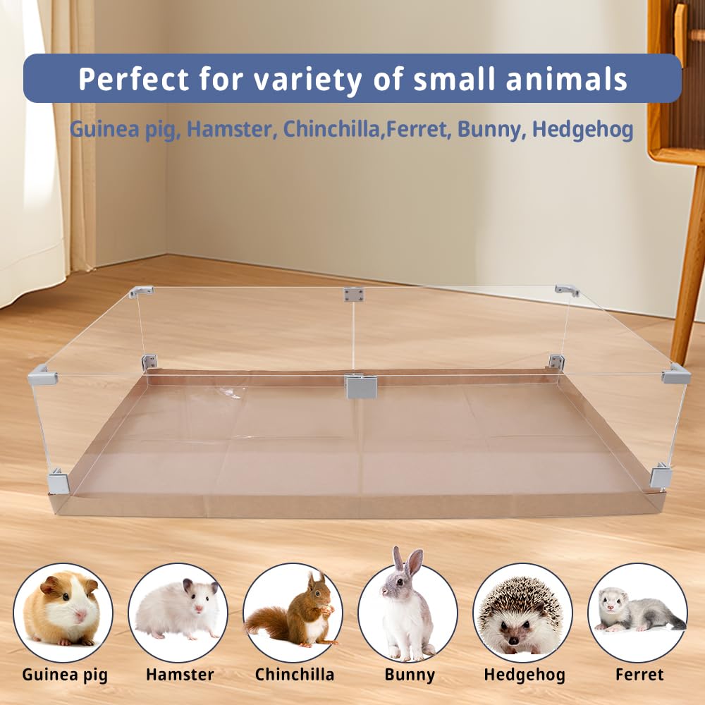 Disposable Guinea Pig Cage Liners, 48'' X24 Large Liner Bag For Guinea Pig Cage Bottom, Water-Resistant Kraft Paper (4Pack)