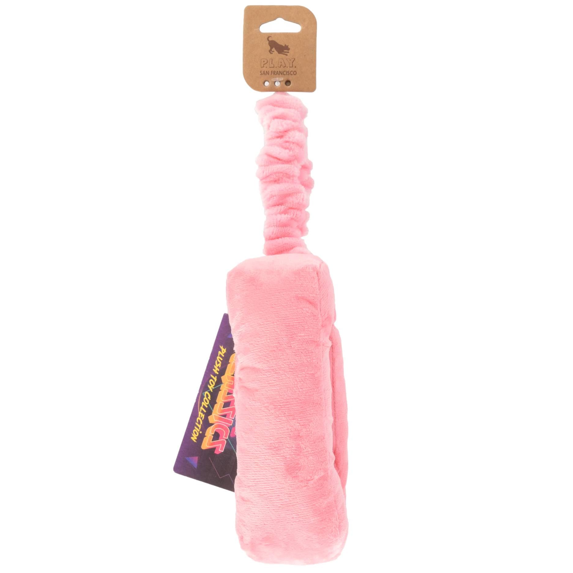 P.L.A.Y. Plush Dog Toy - 1980s Classics Pink Corded Telephone, Durable Squeaker Chew Toy for Puppies & Dogs, Machine Washable