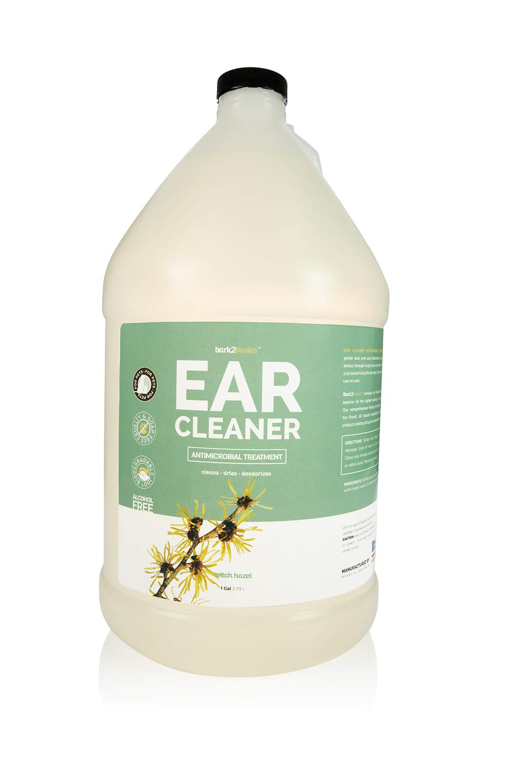 Bark 2 Basics Dog Ear Cleaner, 1 Gallon - All Natural, Witch Hazel, Gentle Aloe Vera And Chamomile Extract Base, Breaks Through Tough Wax And Debris, Soap-Free