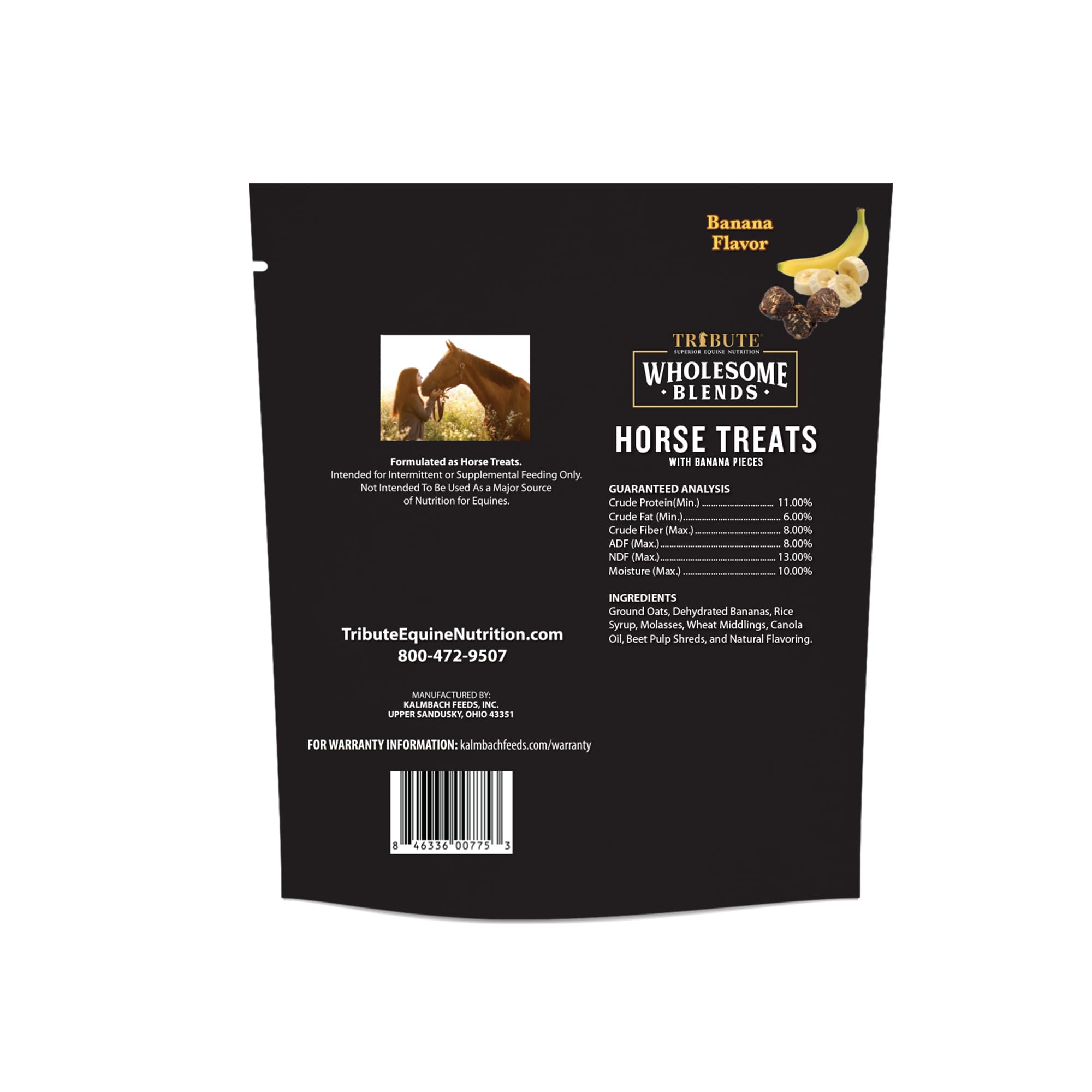 TRIBUTE Wholesome Blends Soy-Free Banana Flavored Horse Treats, 1.5 lb Bag