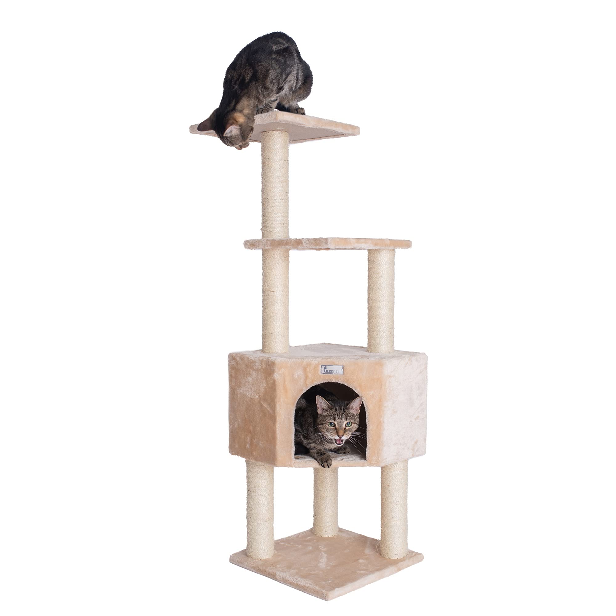 GleePet GP78480321 Cat Tree, 48-Inch, Beige