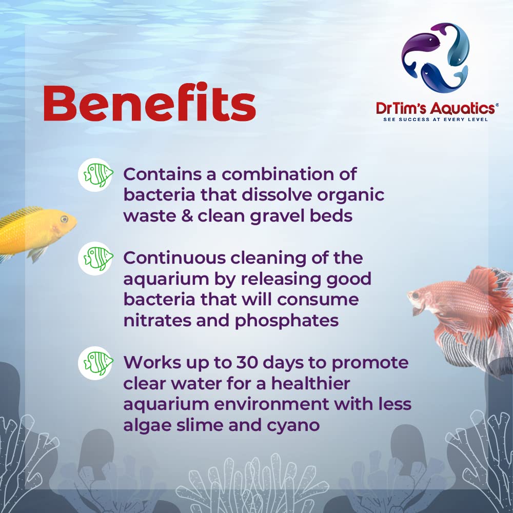 DrTim's Aquatics Freshwater Waste-Away Time Release Gel - Natural Fish Tank & Aquarium Leave-in Waste Management Solution for Di