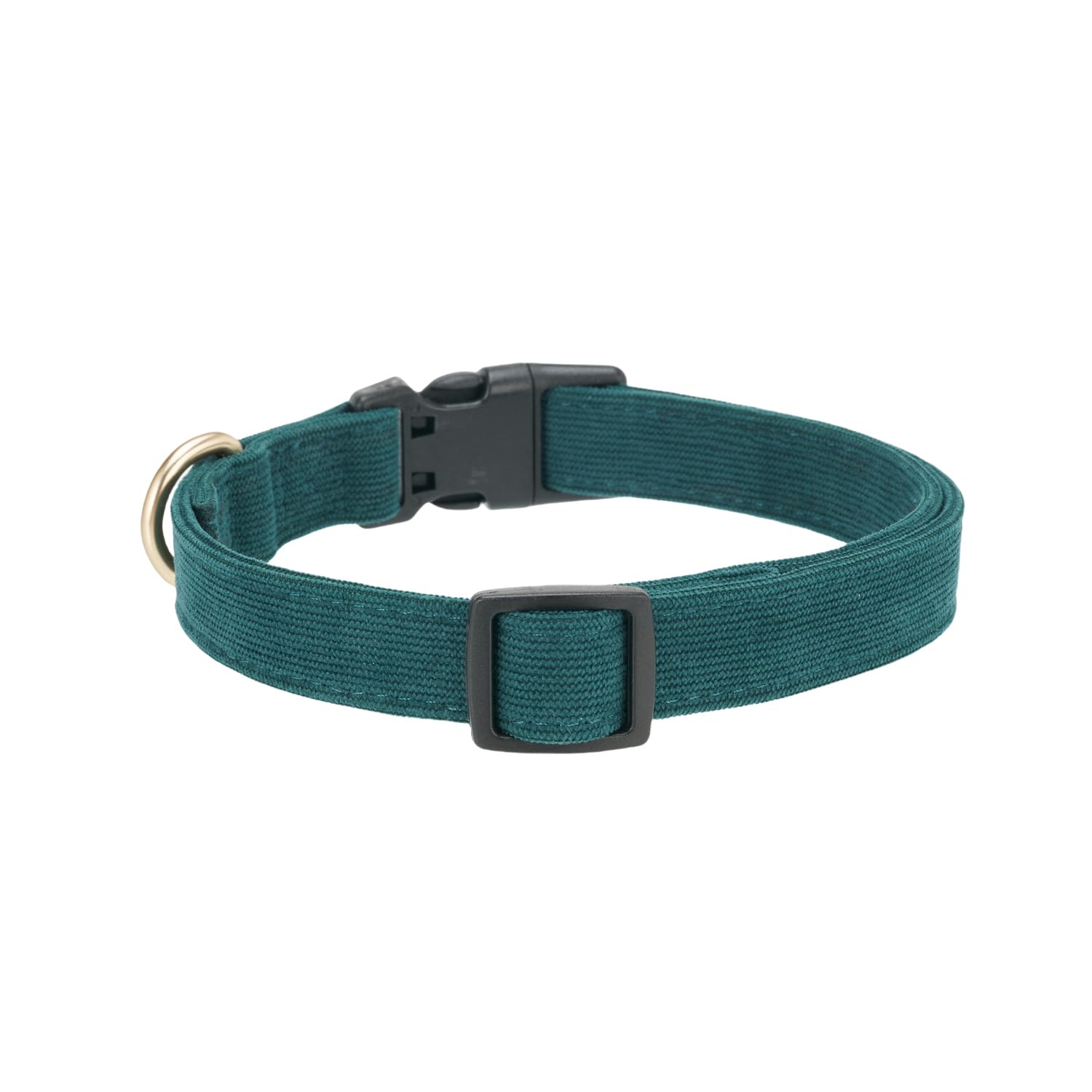 Petiry Soft Corduroy Fibric Dog Collar, Quick Side Release Buckle, for Small Dogs.(Green,Small:10-15'')