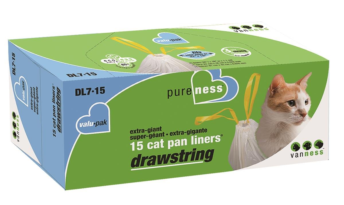 Van Ness Extra Large Drawstring Cat Litter Box Liners, 15 Count, Dl7-15