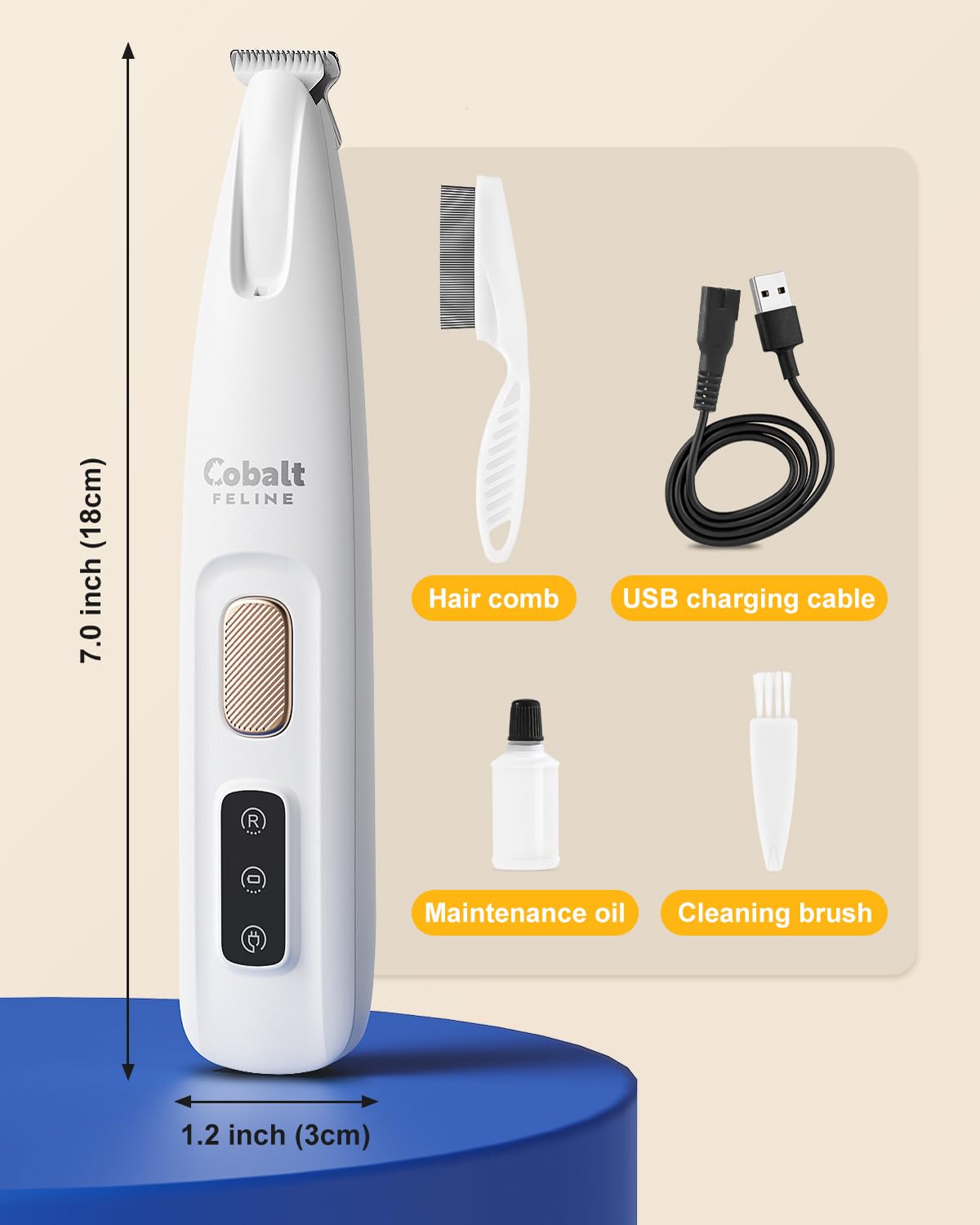 Cobalt Feline 2025 Upgraded Pet Paw Trimmer For Dogs And Cats Grooming Clippers, Electric Dog Paw Hair Trimmer Shavers For Paws,