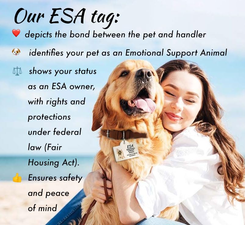 Emotional Support Animal Custom Dog Tag For Pets And Wallet Card - Esa Pet Id Tag - Emotional Support Animal Identification - Es