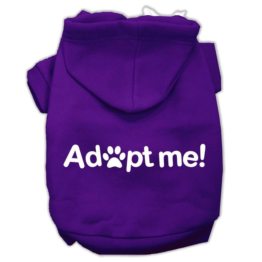 Pet, Dog & Cat Hoodie Screen Printed, 'Adopt Me' Purple Sm (3-6 Lbs.)