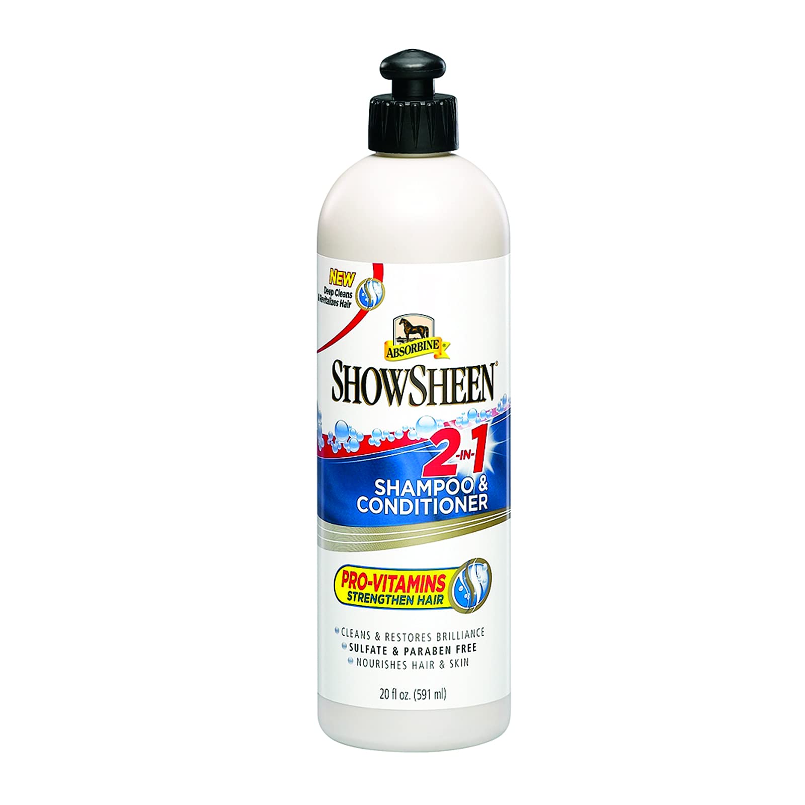 Absorbine Showsheen 2-In-1 Shampoo & Conditioner, Sulfate And Paraben-Free, 20Oz