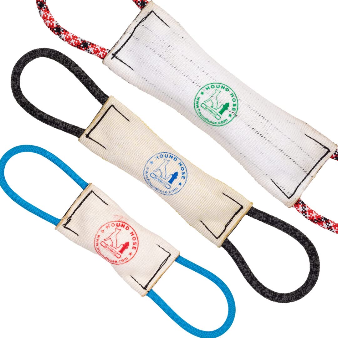 Rock-N-Rescue Hound Hose Pet Toy, Authentic Recycled Firehose and Durable Rescue Rope Dog Toys for Training and Play, Small,Colo