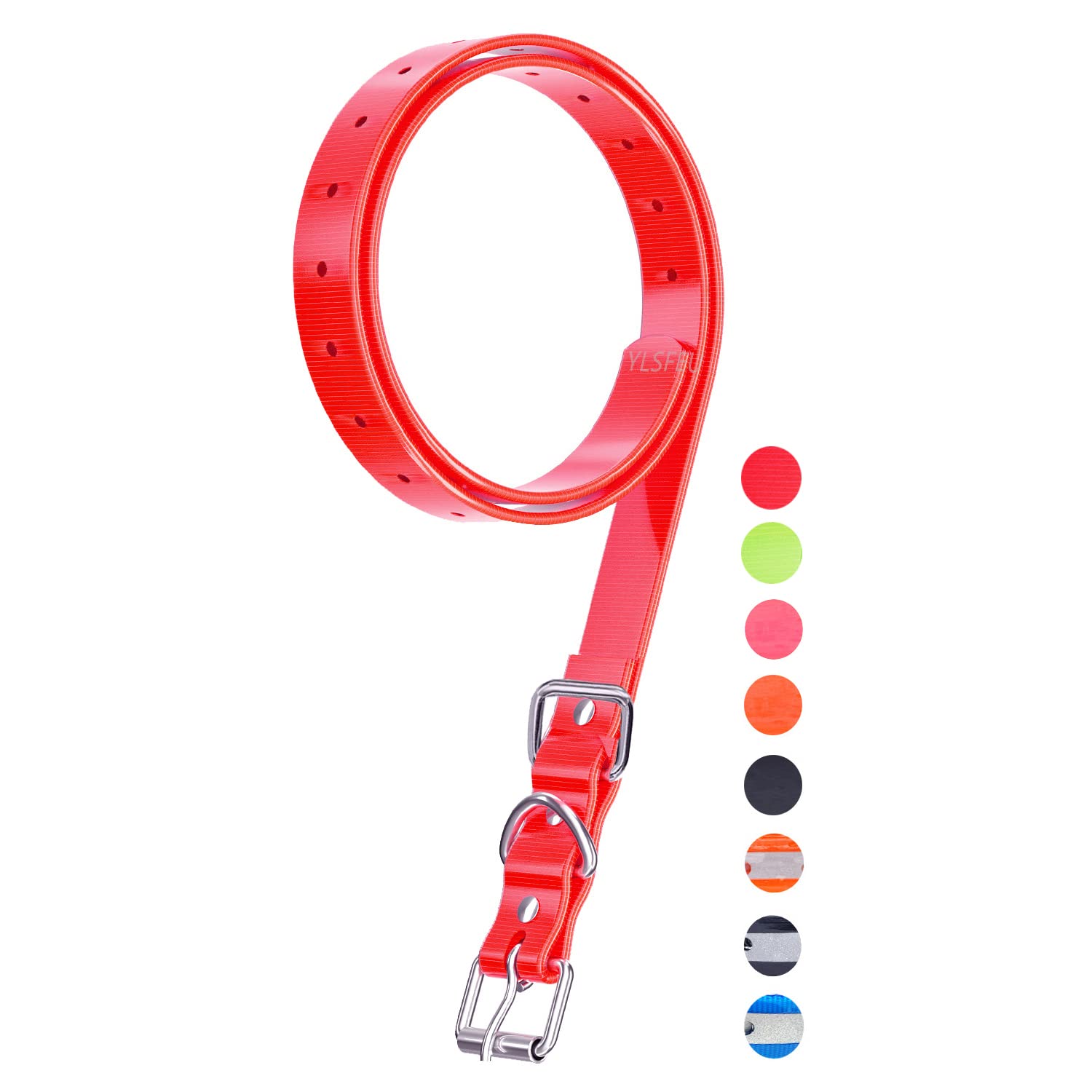 Dog Collar Strap For Most Of Electronic Training Shock Collar Receivers-Adjustable Durable Waterproof Odorless 3/4 Inch Collar Replacement For Barking Fence-Pet Tpu Collar Strap