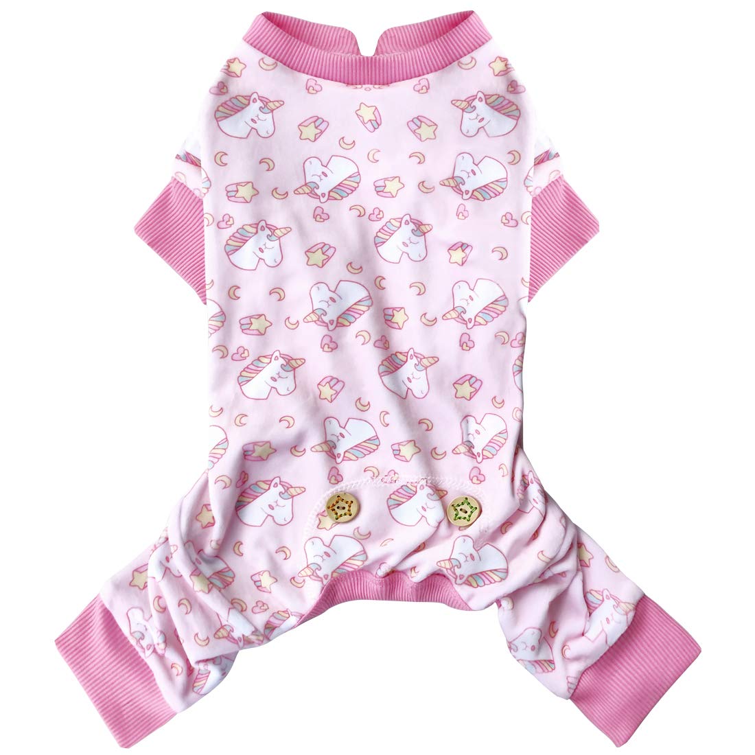 Kyeese Dog Pajamas Unicorn Soft Material Stretchable Dog Pajamas Onesie Pet Pjs For Fall Winter