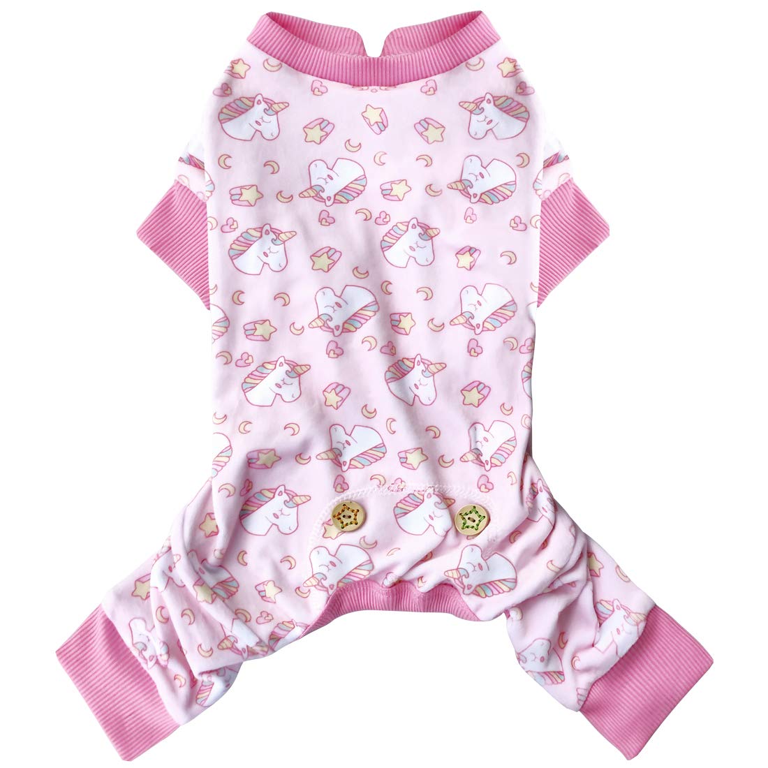Kyeese Dog Pajamas Unicorn For Small Dogs Soft Material Stretchable Dog Jammies Cat Pajama For Fall Winter