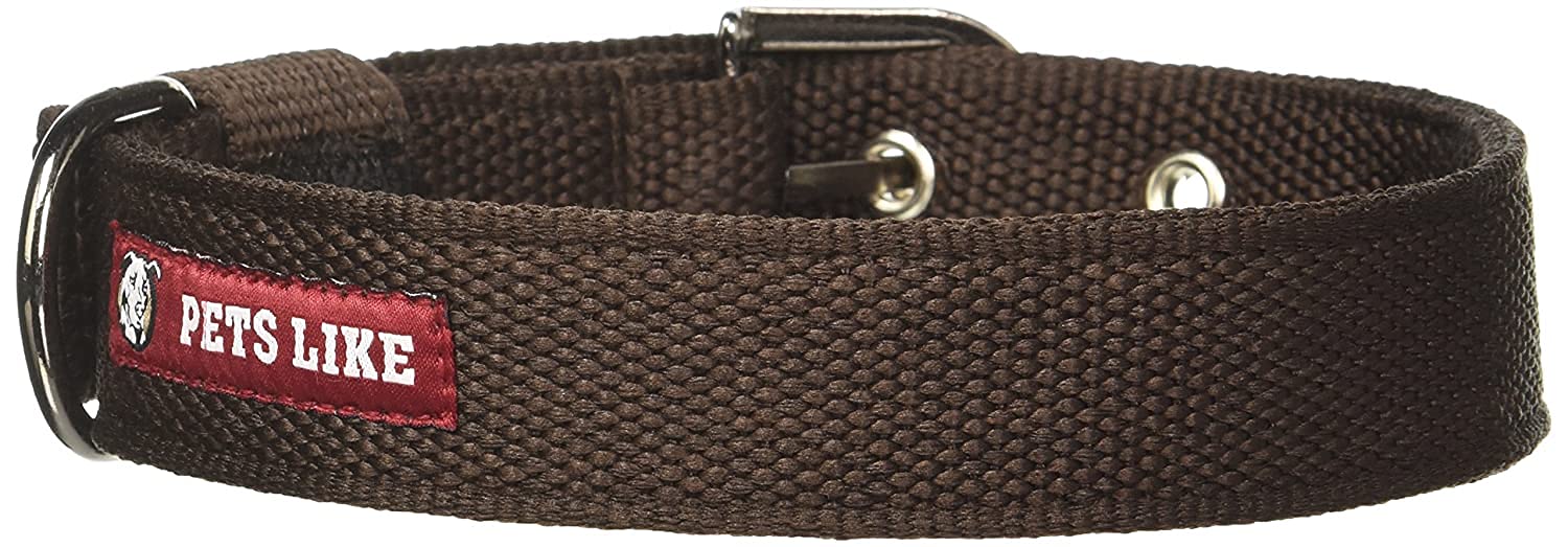 Pets Like Polyester Dog Collar, Brown (32Mm) Large