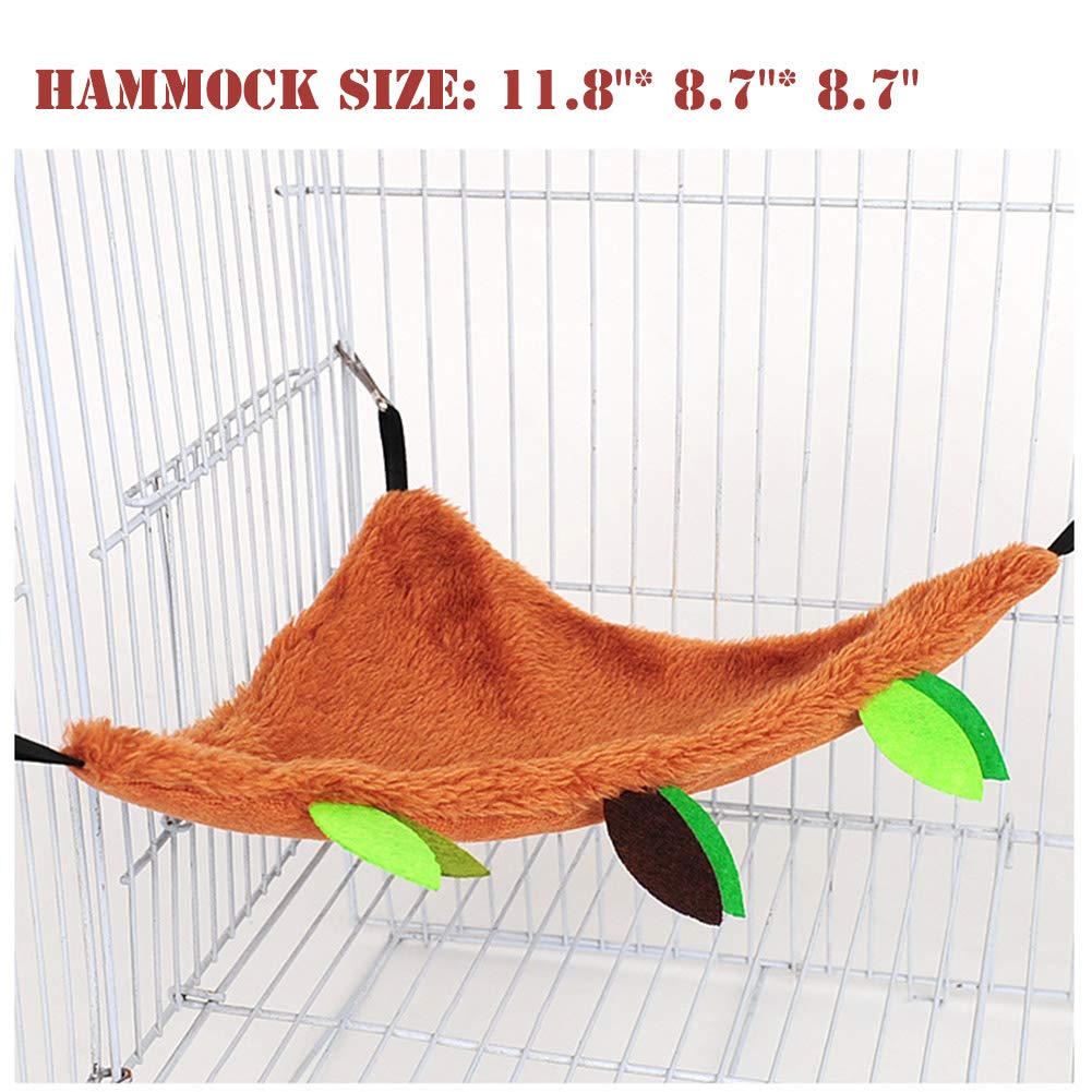 Seis 5Pcs Hamster Hanging Cage Accessories Set Leaf Wood Design Small Animal Hammock Channel Ropeway Swing For Guinea Pig Rat Birds Parrot Gerbil Sugar Glider Squirrel (5 Pcs)