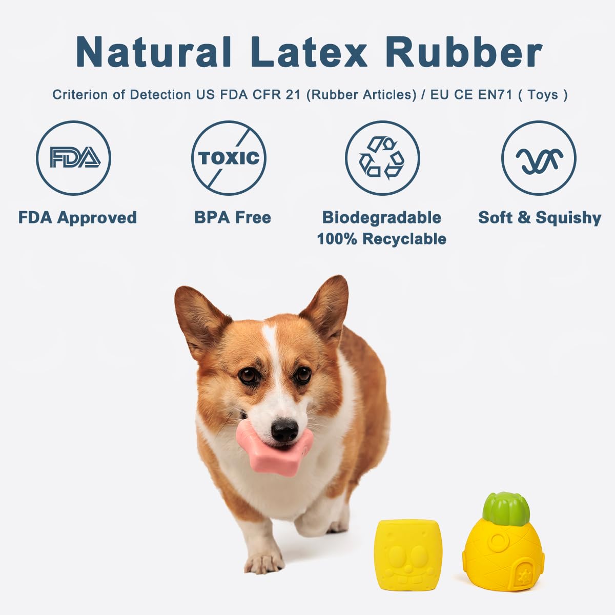 Pawdoer Squeaky Dog Toys for Medium Dogs - Soft Latex Squeaky Dog Ball, Cute Funny Squeak Squeaky Pants Pet Toys