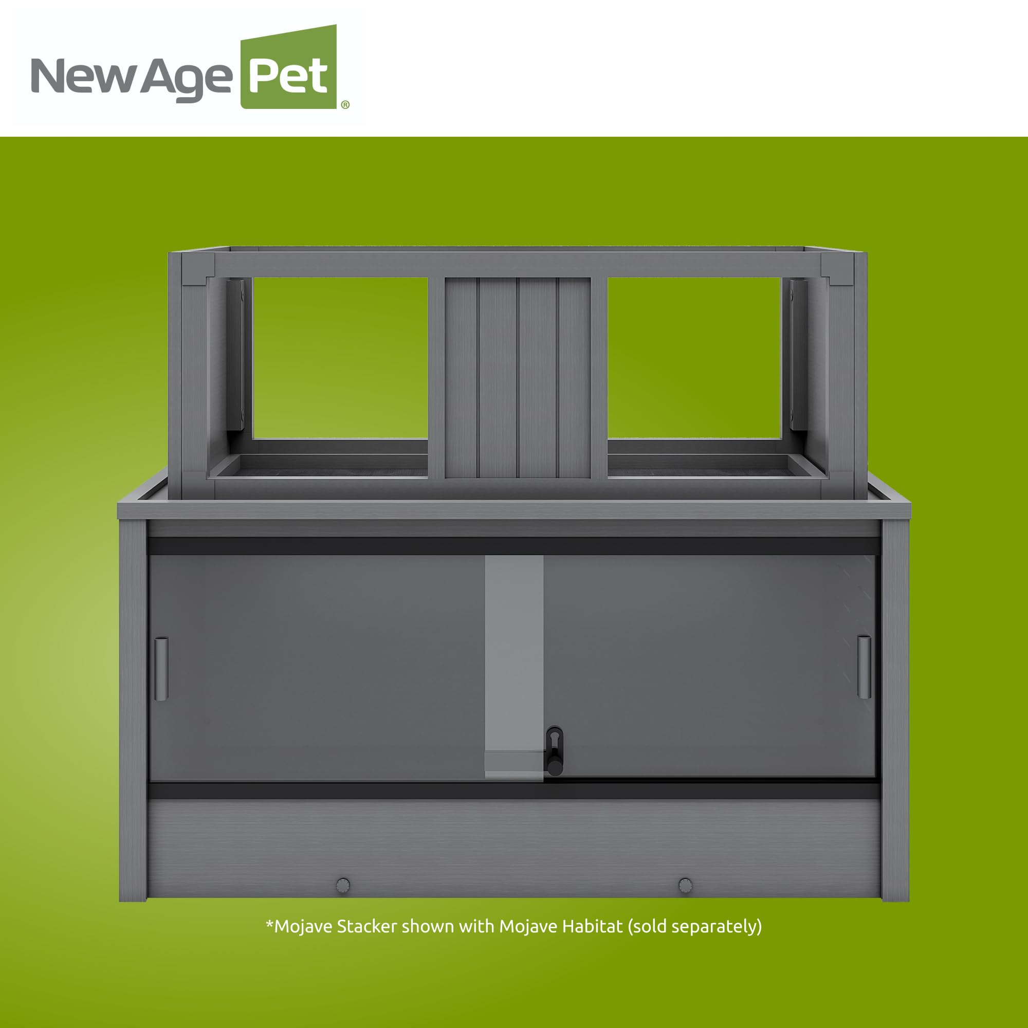 New Age Pet ECOFLEX Mojave Reptile Stacker, Medium, Gray, Durable Wood Plastic Composite, Easy to Clean, 10 Year Warranty
