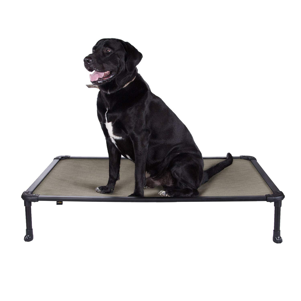 Veehoo Chew Proof Elevated Dog Bed - Cooling Raised Pet Cot - Rustless Aluminum Frame And Durable Textilene Mesh Fabric, Unique Designed No-Slip Feet For Indoor Or Outdoor Use, Gray, Large