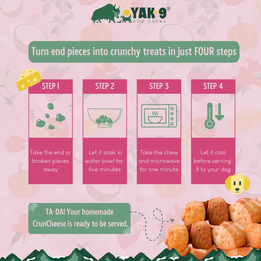 YAK-9 Yak9 Cheese Dog Chews, High Protein Treats, Natural, Rawhide Free, Long Lasting with Vitamins & Minerals, Small Size, Stra