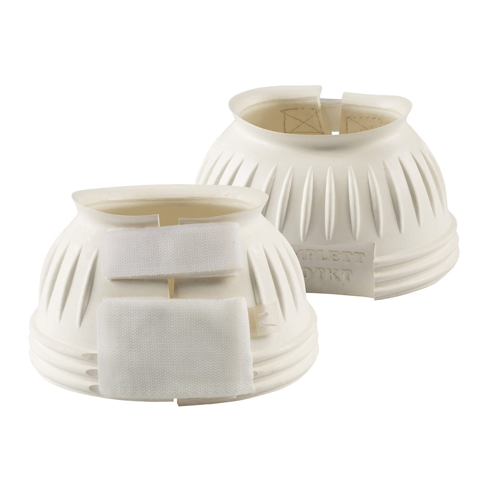 Horze Double Closure No Turn Rubber Bell Boots - White - X-L