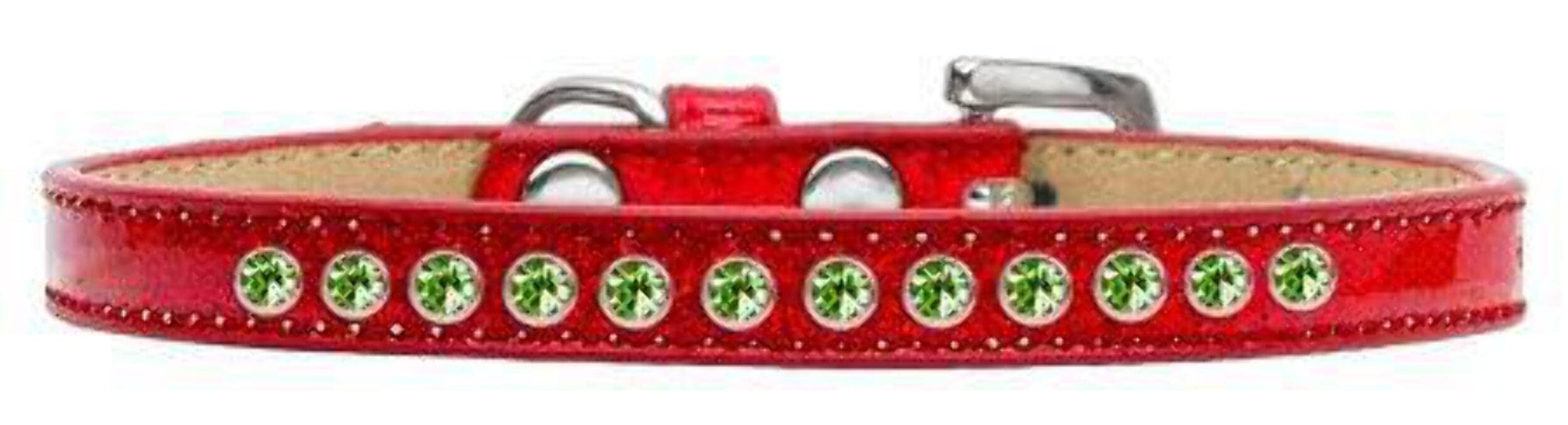 Dog, Puppy and Pet Ice Cream Collar, Lime Green Crystal Rimsets Red 14