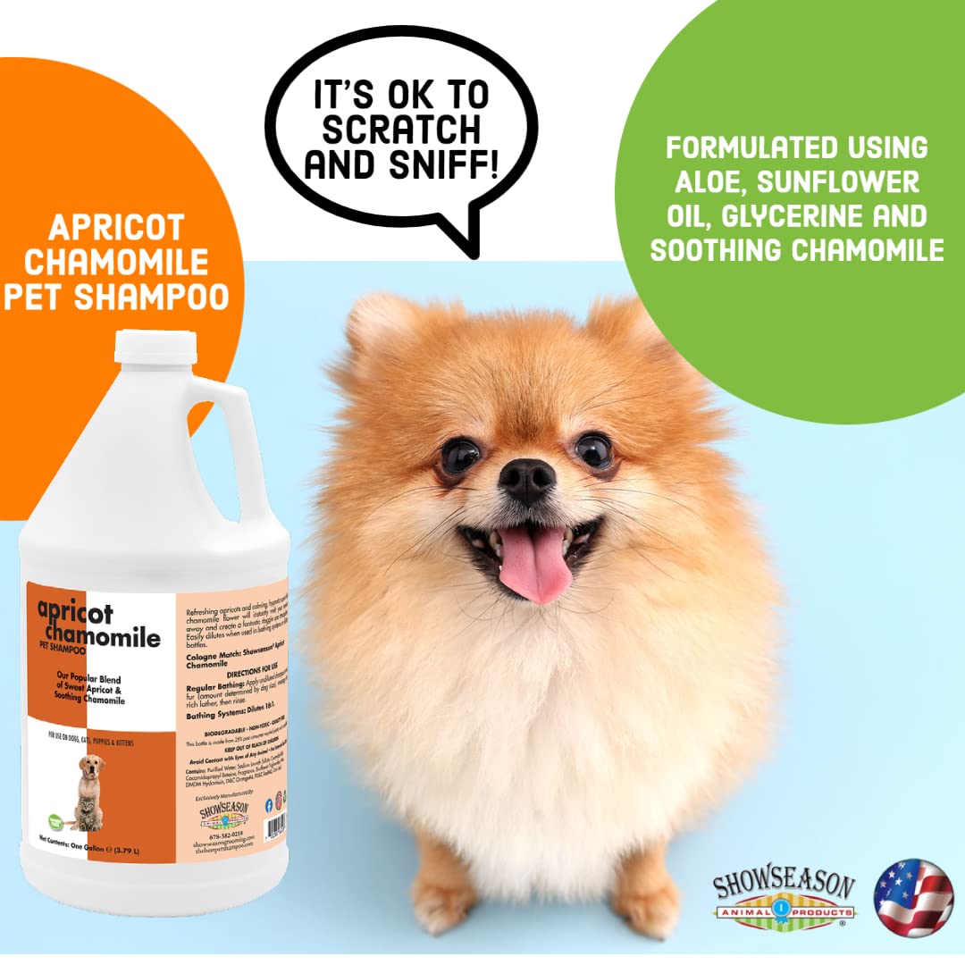 Apricot Chamomile Pet Shampoo 1 Gallon | Cruelty-Free | Paraben-Free | Biodegradable And Non-Toxic | Made In The Usa